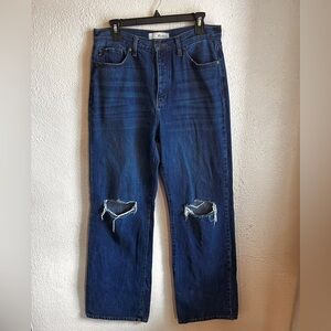 KanCan Women's Button Fly Wide Leg Jeans